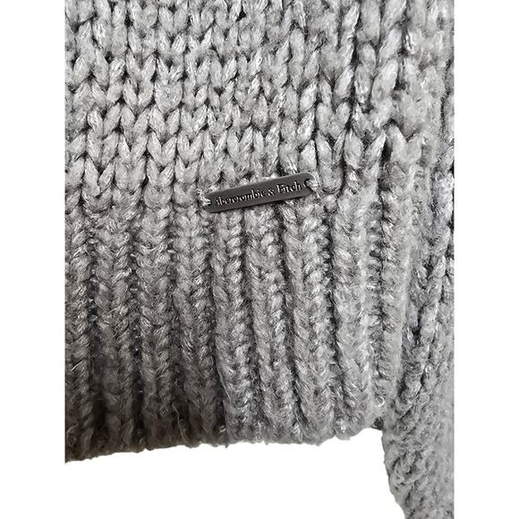 Abercrombie & Fitch Soft Beige Balloon Sleeve Cable Knit Sweater Womens Small - Picture 3 of 6